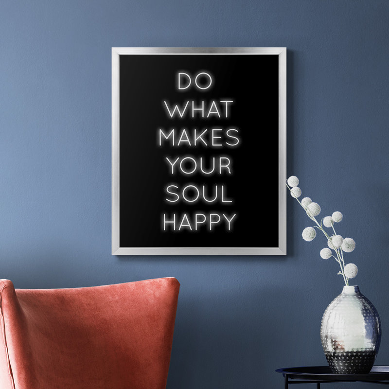 Toile encadrée Soul Happy, Argent, H 20 po x l 16 po