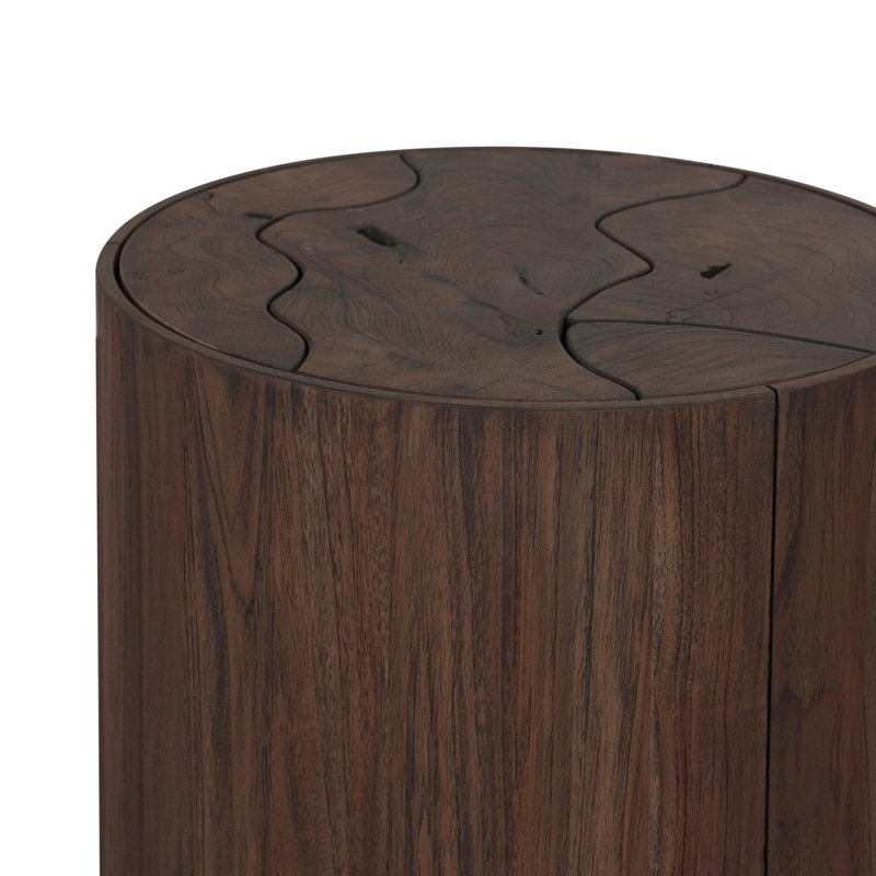 Ridge Outdoor End Table-Stained Saddle Brown