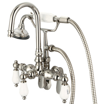 Stonington 3 Handle Wall Clawfoot Tub Faucet