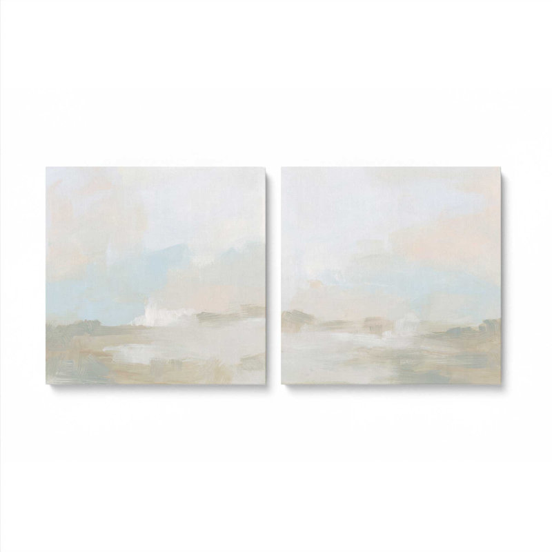 Dawn's Soft Light - ensemble de 2, H 12 po x l 24 po, Toile tendue
