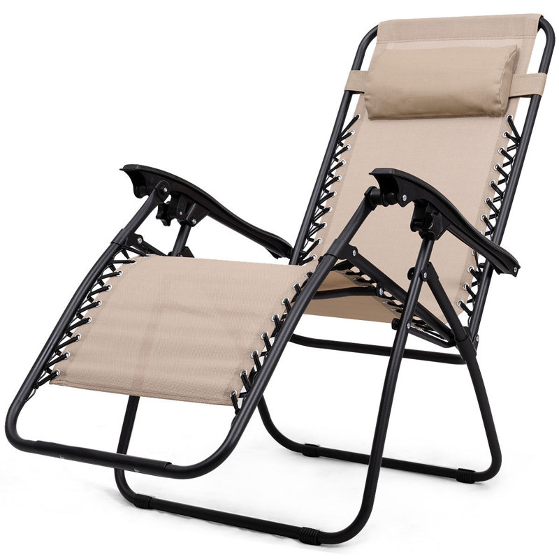 Fauteuil inclinable avec coussins et table Varian, Beige