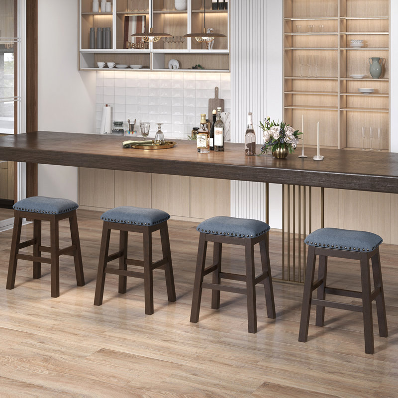 Alizey Counter Stool with Solid Wood Frame