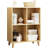 Freestanding Open Cubes Bookcase - 2-Tier Floor Standing Wooden Storage Display Cabinet Organizer With Legs For Home Office, 4-Cubes Open Shelf Low Short Bookshelf, Oak