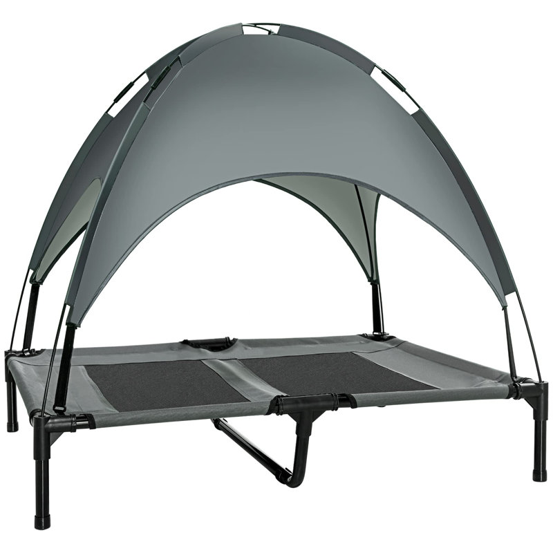 Elevated Dog Bed Cooling Raised Pet Cot, 90cm H x 92cm W x 76cm D, Grey