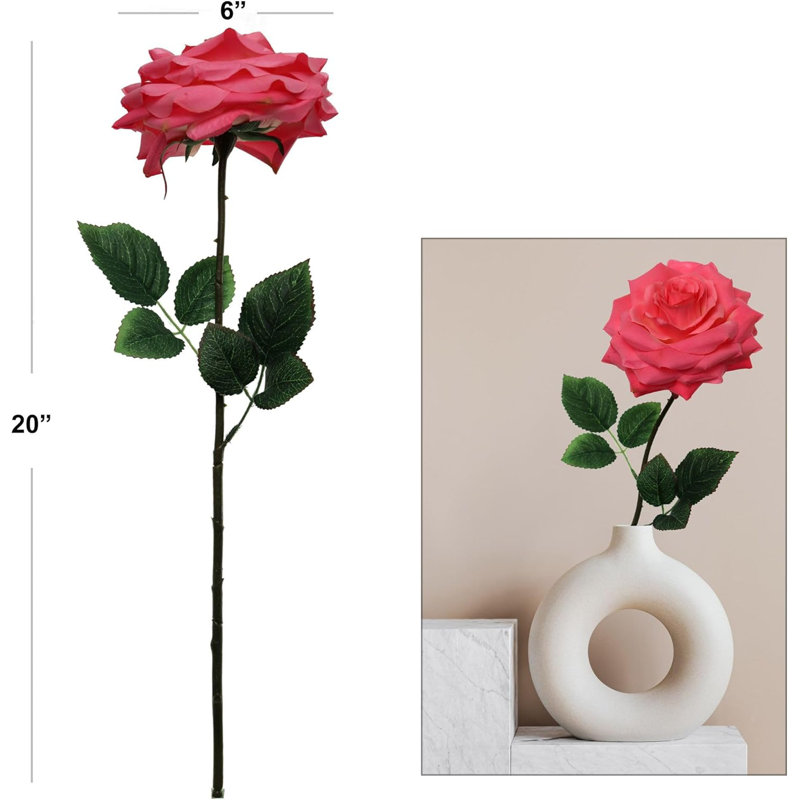 Tige de rose ouverte 20 po - paquet de 6
