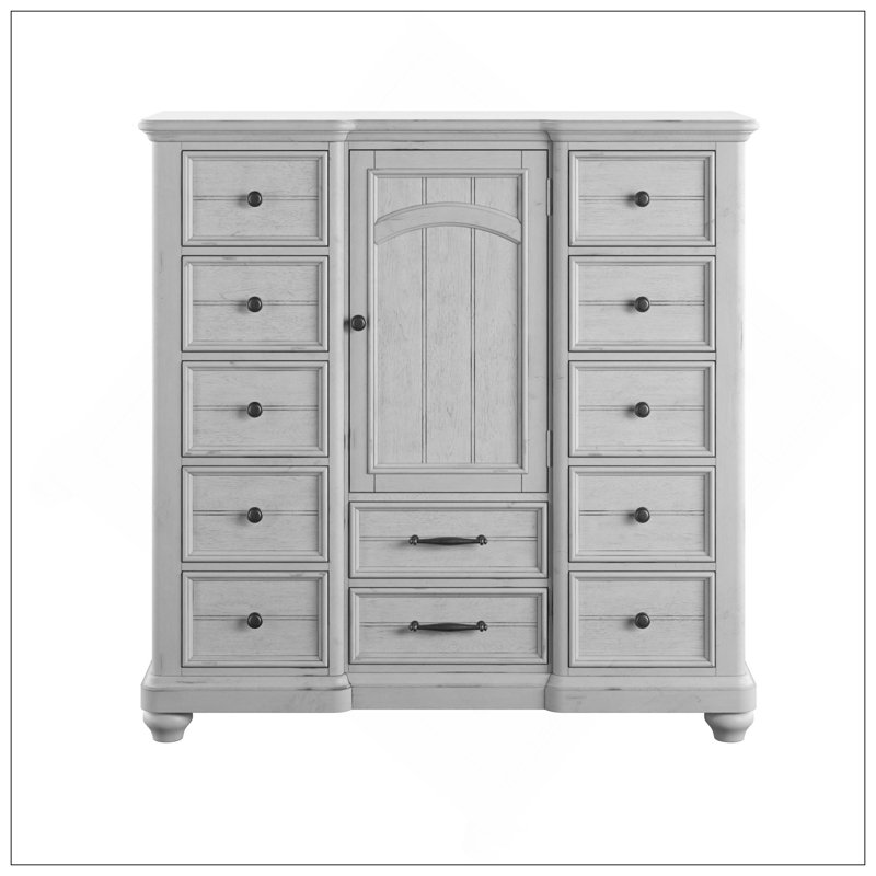 Commode principale 12 tiroirs grise avec armoire