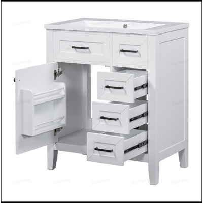 Meuble-lavabo en bois 30 po avec lavabo et tiroirs