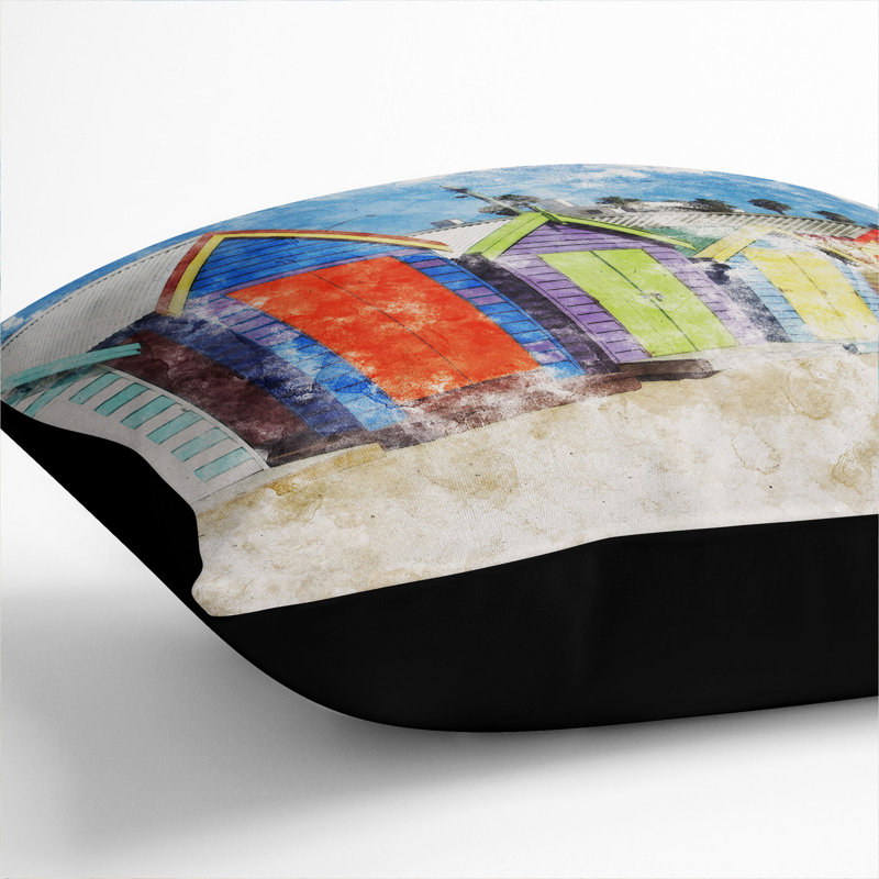 Square Throw Cushion, 55cm H x 55cm W x 20cm D, Black