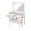 Bureau de coiffeuse moderne avec miroir, ensemble de table de maquillage pour adultes avec tabouret, bureau à domicile, 2 grands tiroirs