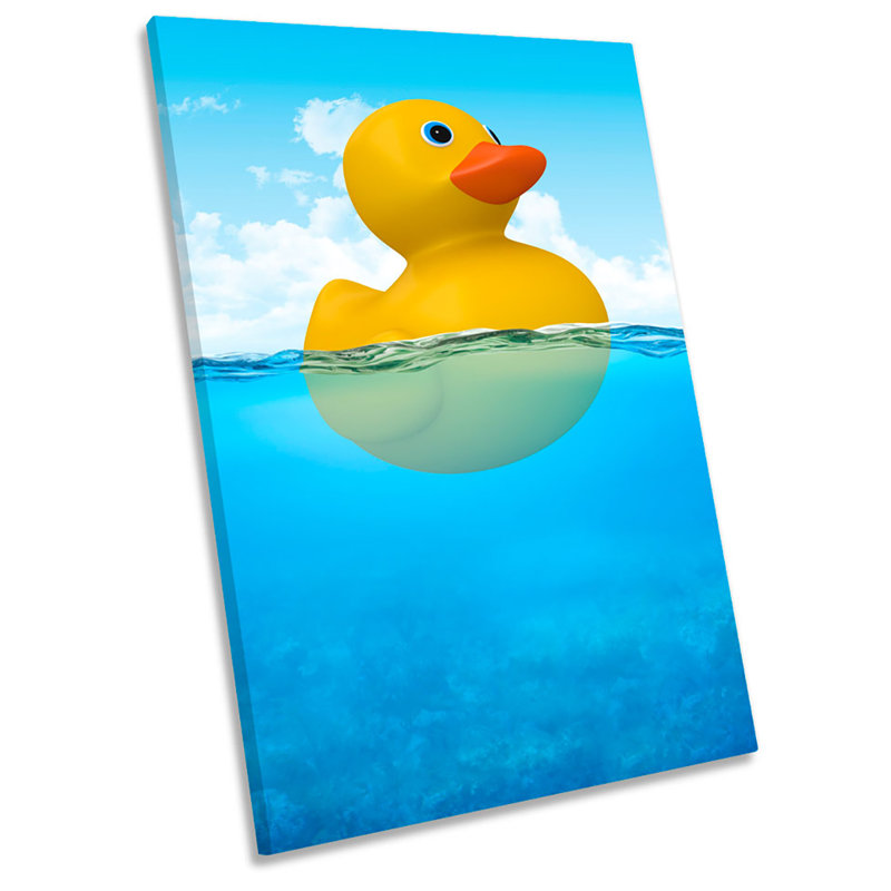 X0169 Rubber Duck Bathroom - Wrapped Canvas Print, 30cm H x 20cm W x 2cm D