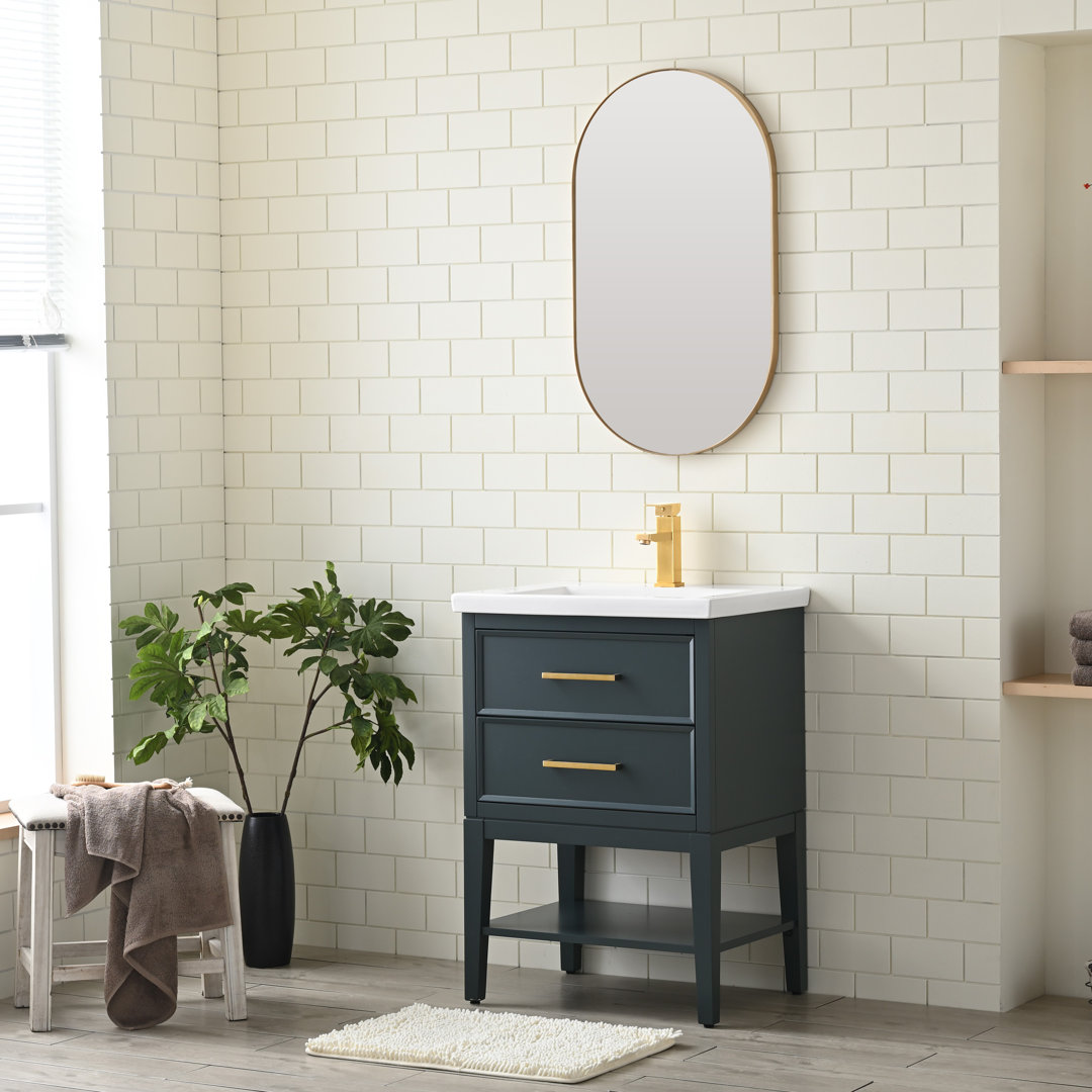 Brodnax 24" Single Bathroom Vanity with Ceramic Top Willa Arlo™ Interiors Base 