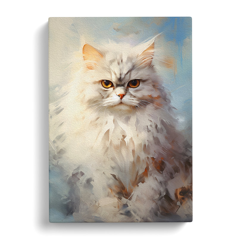 Persian Cat Gestural No.3 - Wrapped Canvas, 50cm H x 35cm W x 3cm D