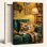 «Cozy lecture sur toile», ensemble de 1 reproduction d'art sur toile
