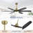 60" Solid Wood Ceiling Fans Dimmable LED Light Ceiling Fan With Remote, 6-Speed Noiseless Reversible DC Motor, Black-2024726978-2024726984