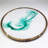 Round Decorative Serving Tray Acacia Wood Epoxy Resin Pattern Decor