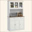 Armoire de rangement multifonctionnelle avec rangement anti-basculement - 5 portes et 2 tiroirs avec tablettes réglables, capacité de 301 lb pour la cuisine / le vestibule
