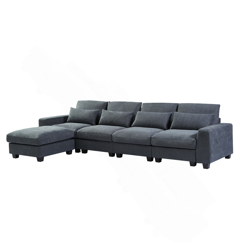 U_Style Modern Large L-Shape Feather Filled Sectional Sofa