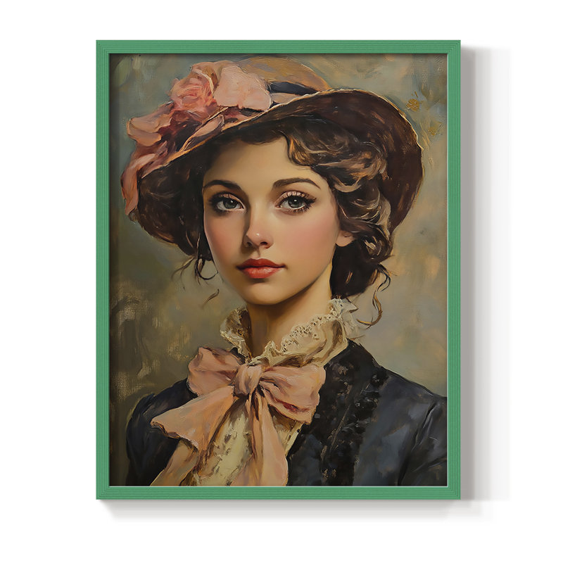 Reproduction encadrée WOMEN Series CLXVI - bois massif, H 11 po x l 9 po, Vert