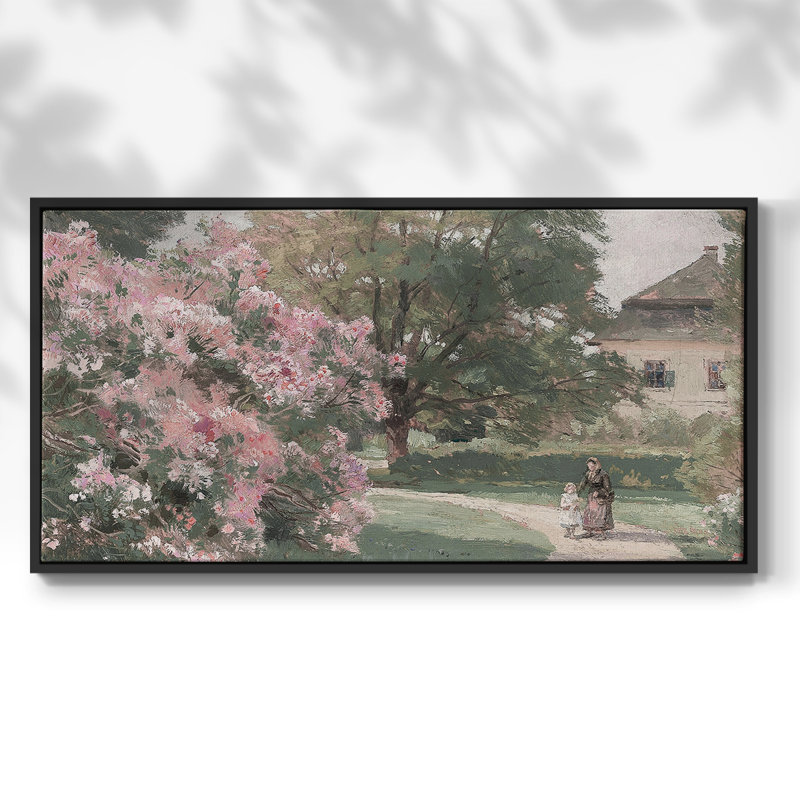 Botanical Series-CECXCV- Toile tendue avec châssis tendue - Prêt à accrocher, H 17 po x l 33 po, Noir