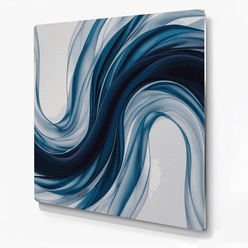 Gradient Abstract 32, art mural en métal bleu, H 16 po x l 16 po