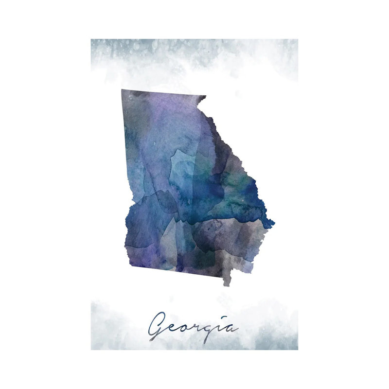 Georgia State Bluish by WallDecorAddict - Wrapped Canvas Gallery-Wrapped Canvas Giclée, 101.6 cm H x 66.04 cm W