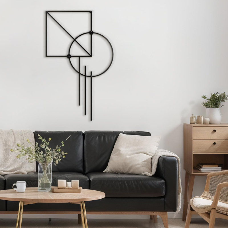 Décoration murale en métal, H 24 po x l 12 po x P 0,05 po, Noir