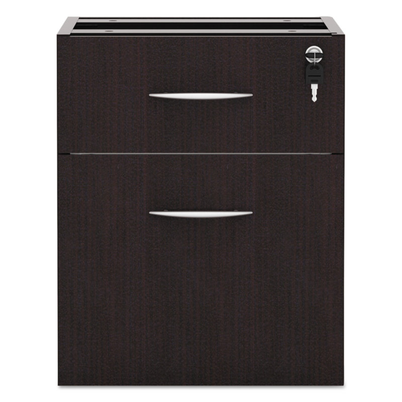 Espresso Lockable 2-Drawer Legal Size File Cabinet