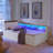 Modern Day Bed with Storage Headboard,Two Storage Drawers and LED Lights-1615983359