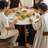 White&Walnut&Black Rectangular Sintered Stone Dining table