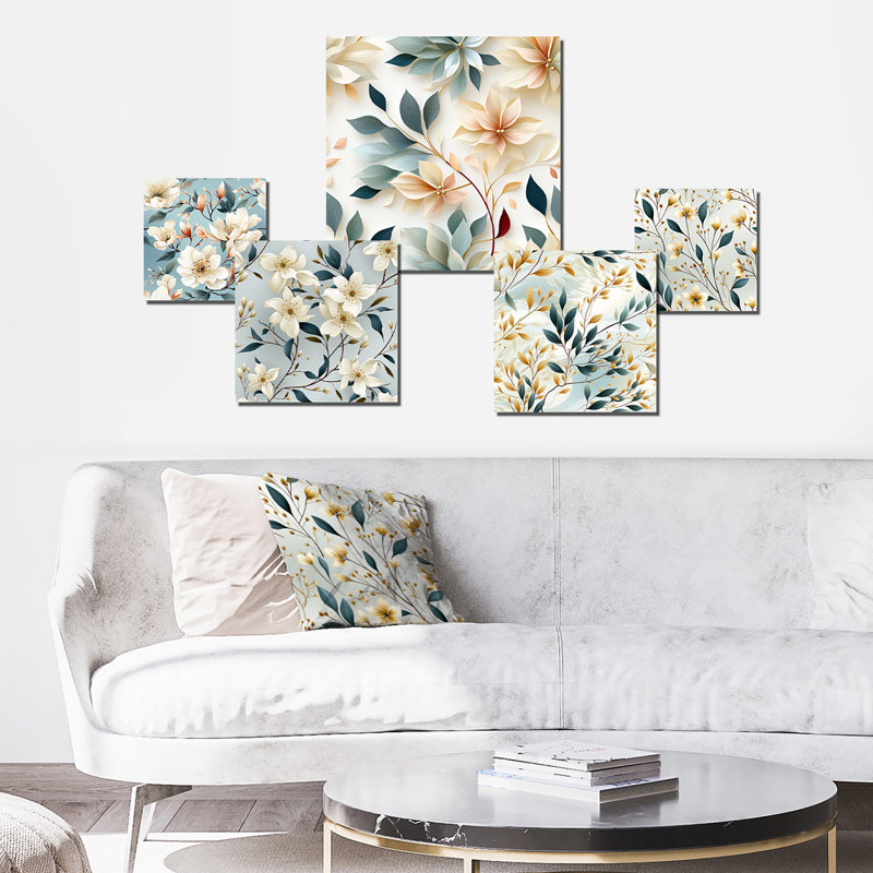 Gettys - ensemble d'art mural floral de 5