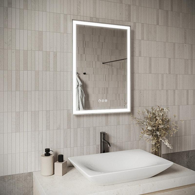 Streamline Rectangular Frameless LED Bathroom Vanity Mirror with Defogger, Dimmability, Colour Temperature Change