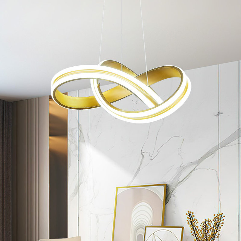 Luminaire suspendu moderne à intensité variable à DEL avec anneaux irréguliers pour salle à manger, salon, îlot de cuisine, chambre à coucher