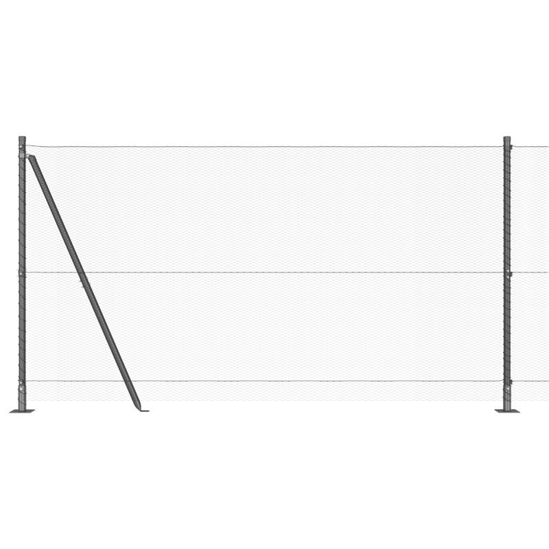 Vidaxl Hexagon Fence Grey Steel, 120cm H x 5000cm W
