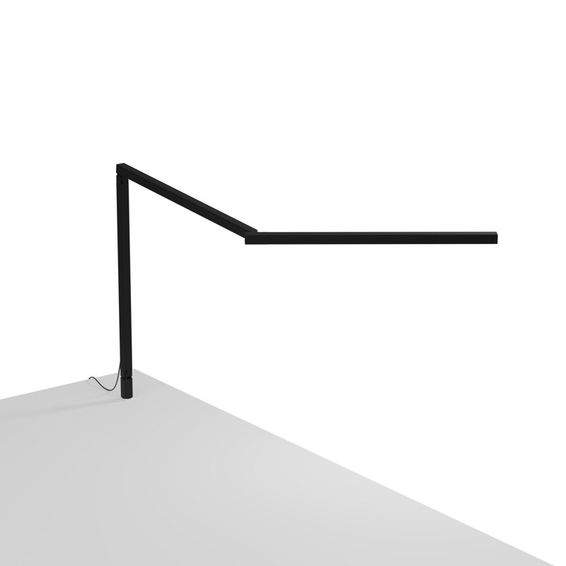 Lampe de bureau DEL Z-Bar PRO Gen 4 avec support pour table traversante, Noir mat, H 12,5 po x l 25,6 po x P 1 po