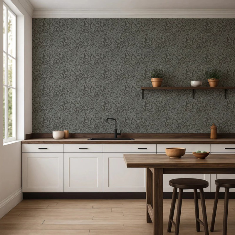 Florentine Vine - Papier peint obsidienne