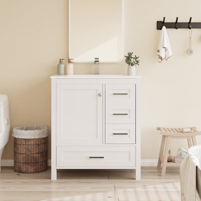 30" Single Bathroom Vanity With Ceramic Top