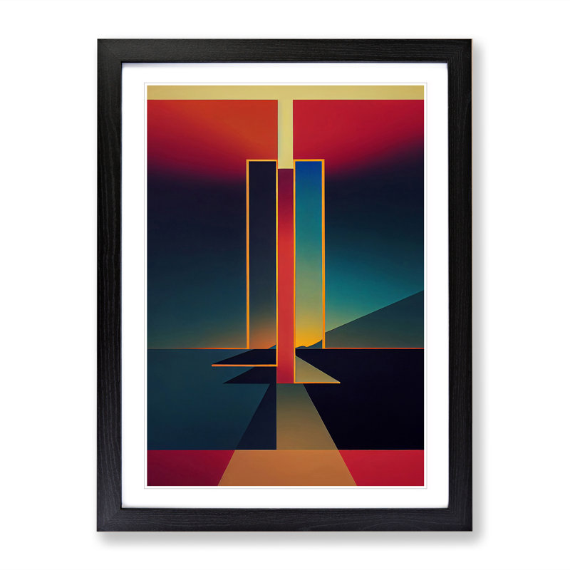 Bold Sunset - Print, White, 66cm H x 48cm W x 2cm D, Black Framed
