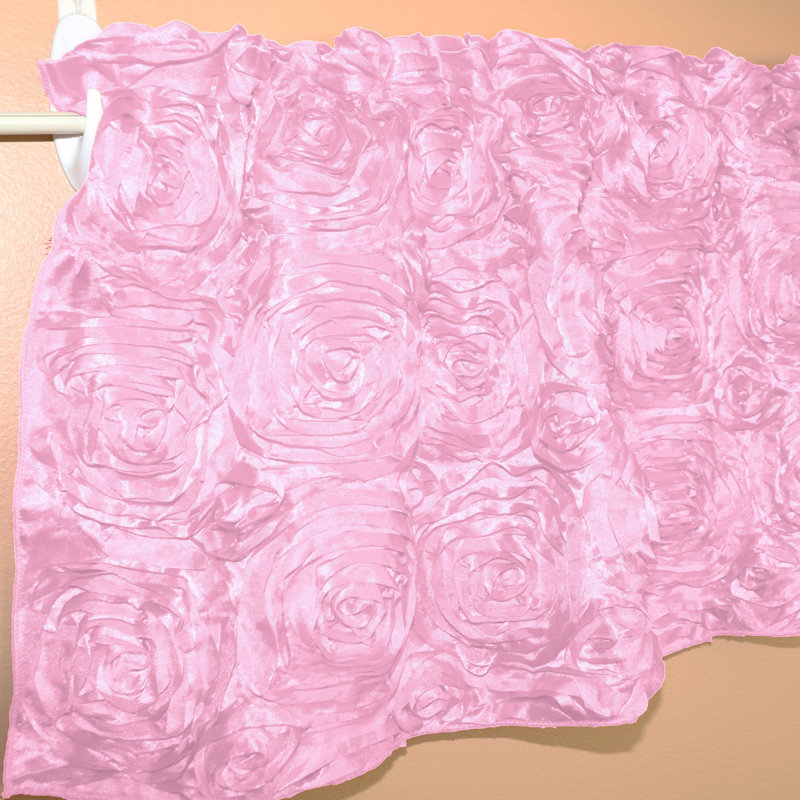 Floral Tailored Window Valance, 54" W x 20" L, Pink