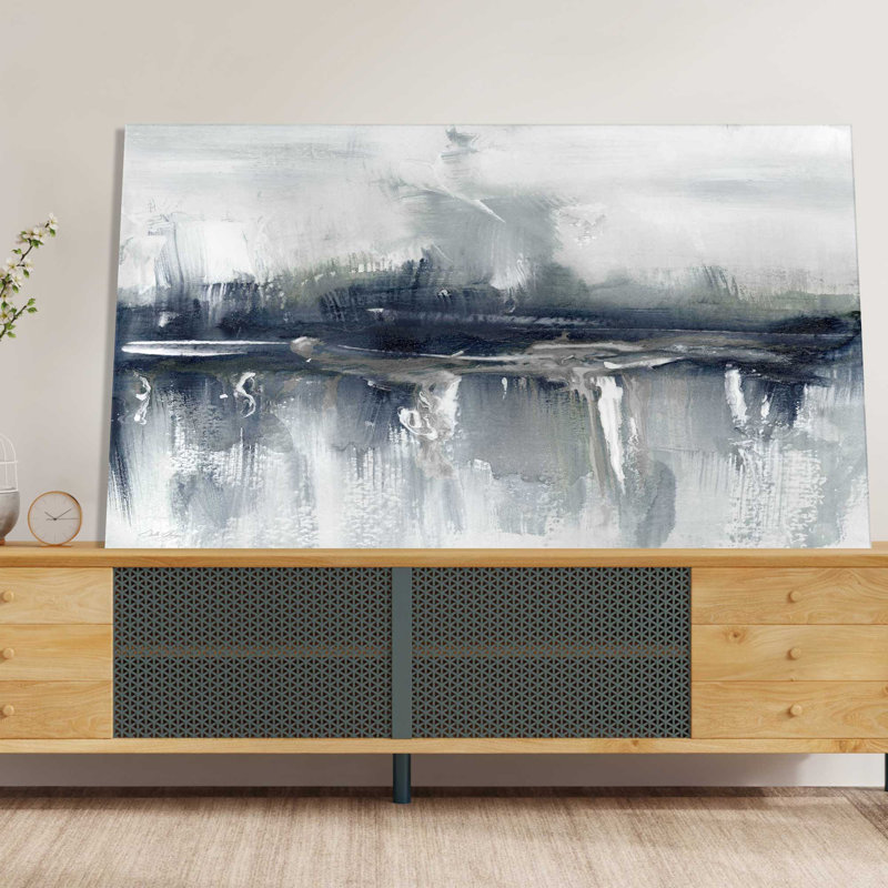 Indyscape II par Stella Chang - Peinture, L 30 po x H 18 po, Toile tendue