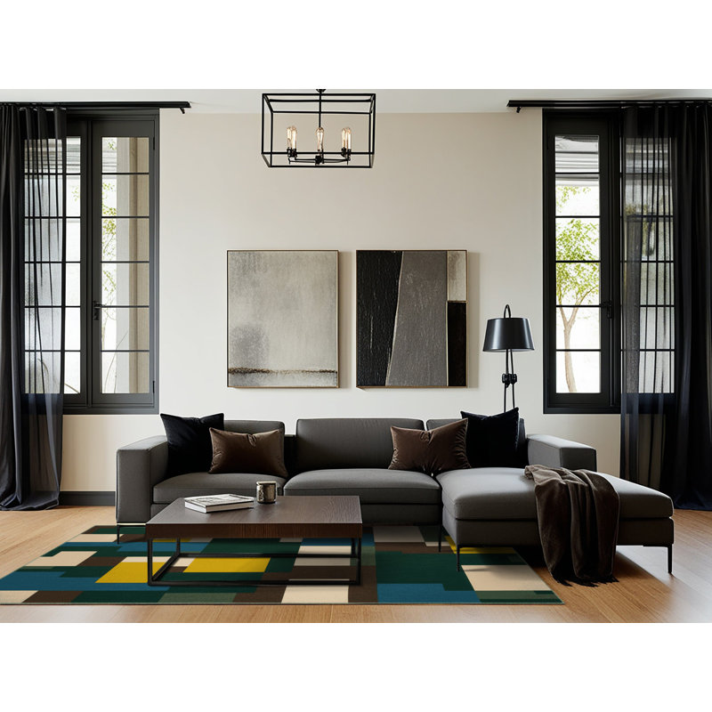 Fractured Fields Rug, Rectangle 5' x 8'