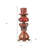 20" Brown And Red Faux Marble Tabletop Candle Holder And Candle