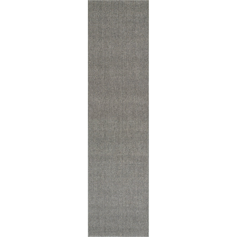 Tapis cendré en laine Acevevo, Tapis de couloir 2 pi 3 po x 7 pi 6 po