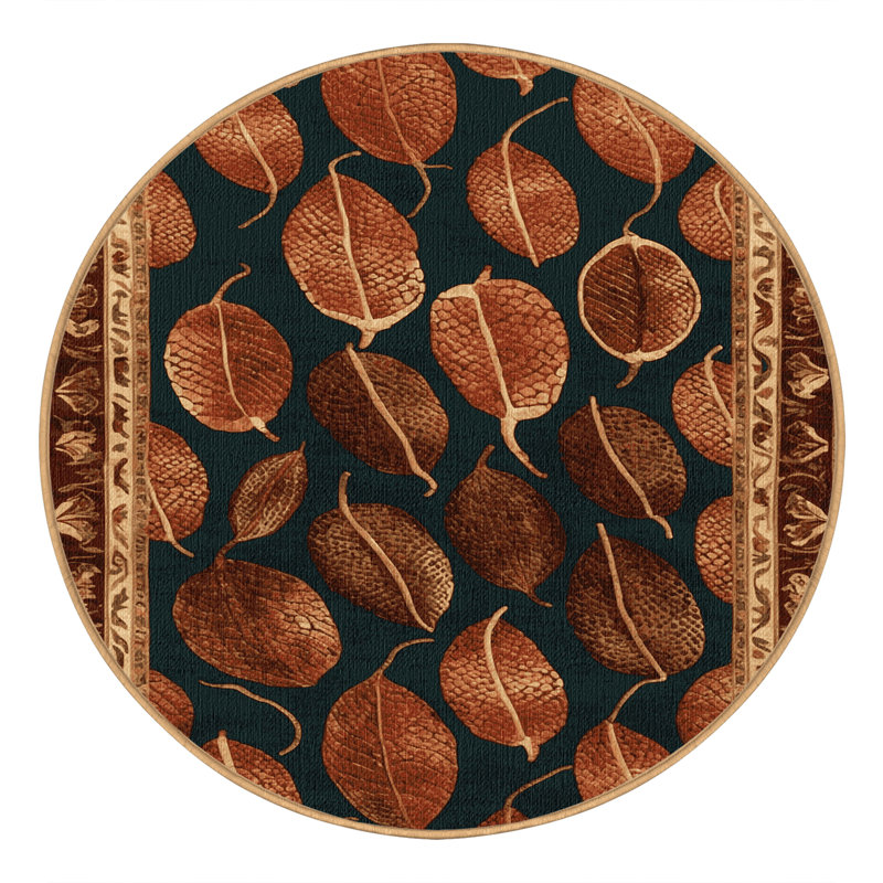 Tapis lavable avec fruits Salak, Rond 4 pi