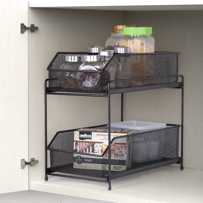 Commode de rangement coulissante 2 tiroirs Bender, Marron foncé