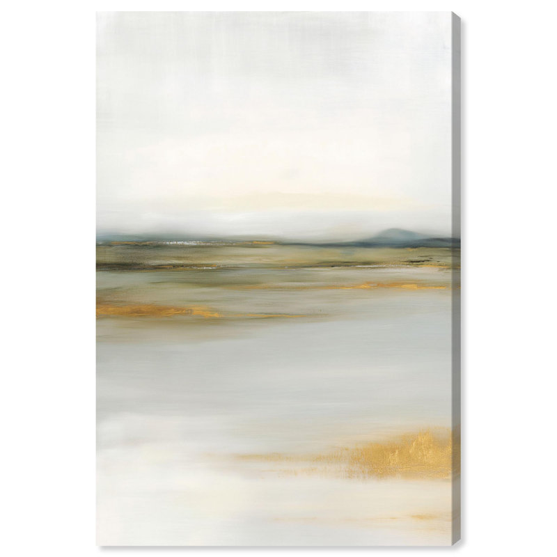 "Misty Expanse I", art abstrait vert par , Toile tendue, H 30 po x l 30 po
