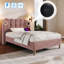 Velvet Upholstered 4Ft6 Double Bed With USB And Type-C Charging-1632554242-1632554492