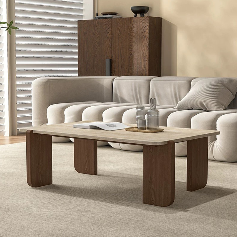Table basse rectangulaire, H 15,7 po x L 51,2 po x l 27,6 po, Tanné