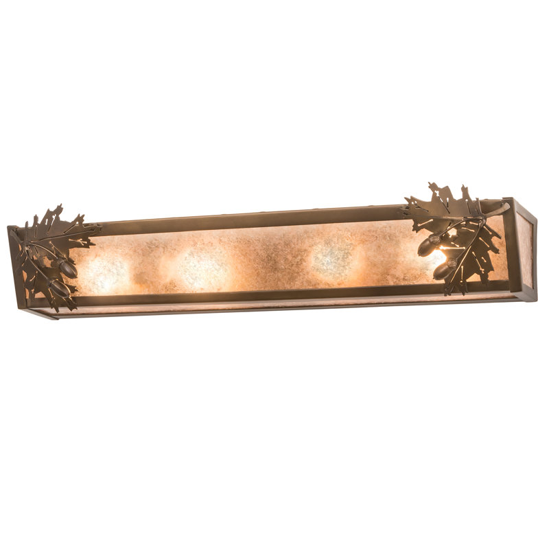 Barre d'éclairage de salle de bain 4 lumières Oak Leaf and Acorn