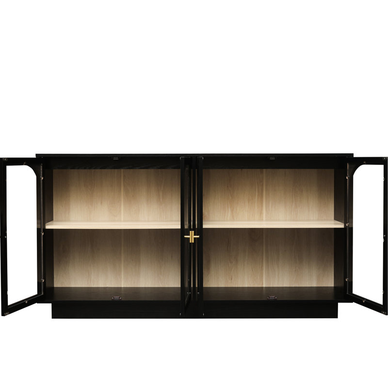 Cabinet d'étude avec porte en acrylique perspective et fabrication stable - Stratifié réglable à finition noire