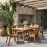Ensemble repas 7 pièces en bois d'acacia avec chaises ergonomiques Echo Patio